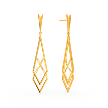 String Reviled Gold Earrings