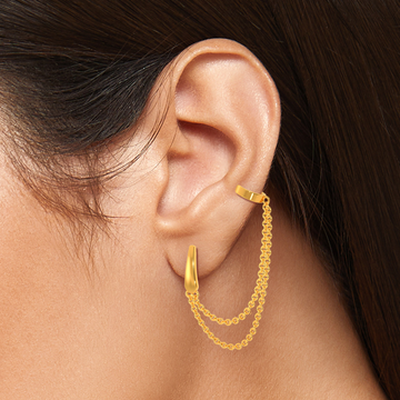 String Sparkle Gold Earrings