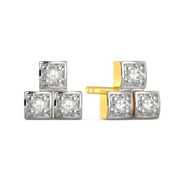 Stack N Square Diamond Earrings