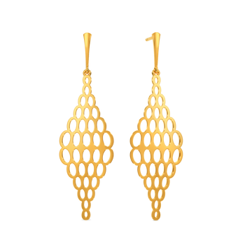 Sheer Knit Gold Earrings