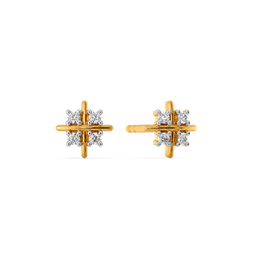Crosslight Studs Diamond Earrings