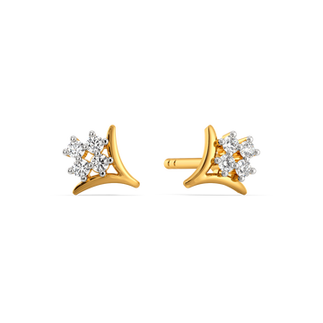 Petal Cluster Studs Diamond Earrings