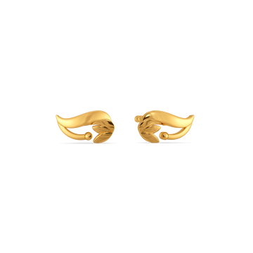 Leafglow Studs Gold Earrings