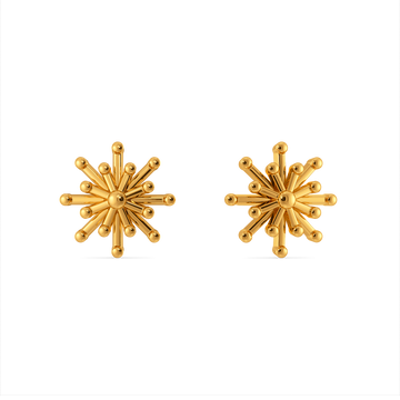 Bloom Dust Studs Gold Earrings