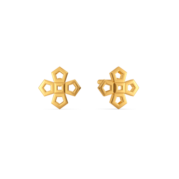Golden Garden Studs Gold Earrings