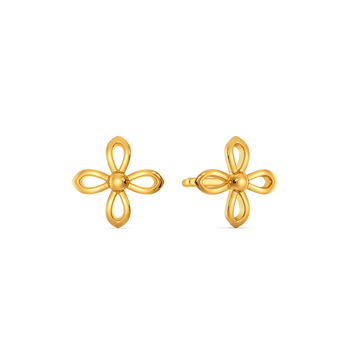 Twilight Bloom Studs Gold Earrings