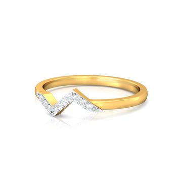 Chevron Bolts Diamond Rings