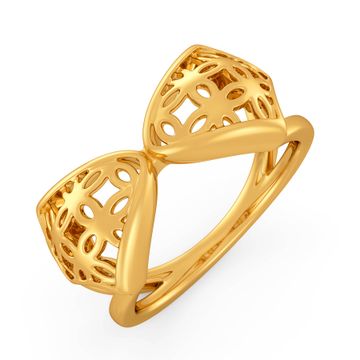 Bubbly Layers Gold Rings