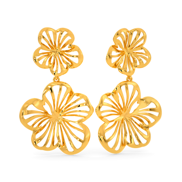 Wild Flower Mesh Gold Earrings