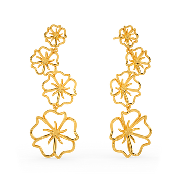 A Floral Tale Gold Earrings