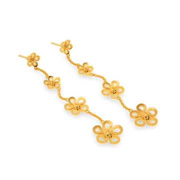 Flora Drop Gold Earrings