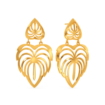 Heart Of The Flora Gold Earrings
