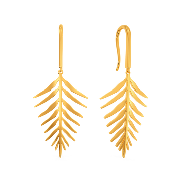 Dramatic Leaves Gold Earrings
