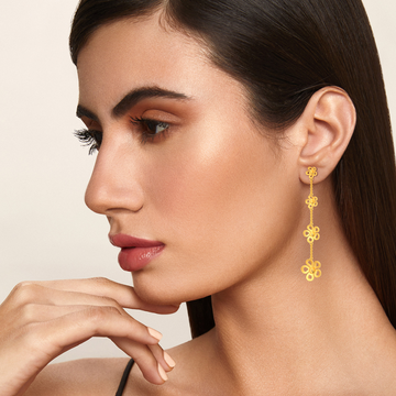 Flora Drop Gold Earrings