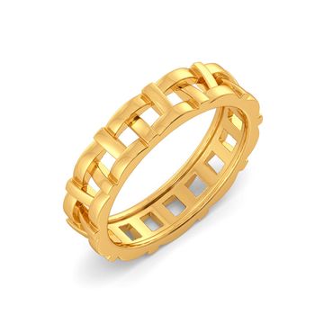 Basket Knits Gold Rings