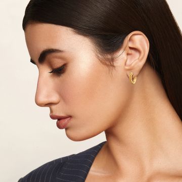 Tweed Links Gold Earrings