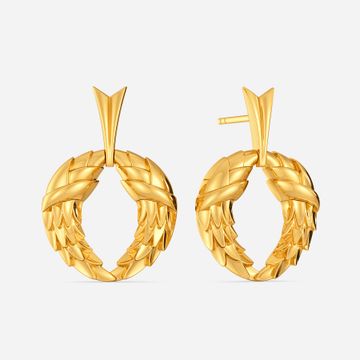 Serpent's Arrow Gold Earrings