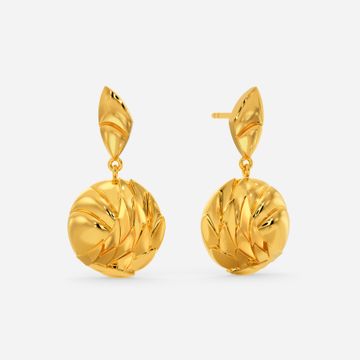 Bristly Dragon Gold Earrings