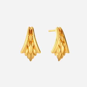 Stroke Scales Gold Earrings