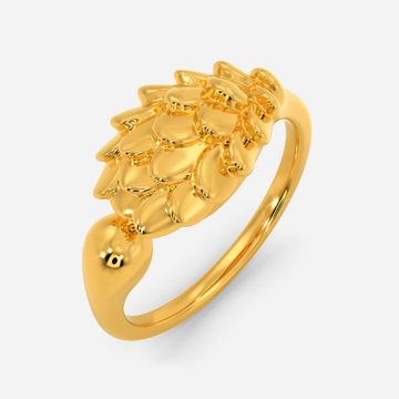 Scaly Ripples Gold Rings
