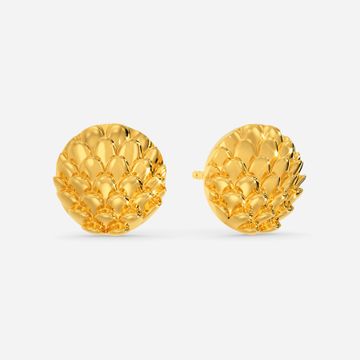 Scaly Ripples Gold Earrings