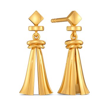 Tassel Tuft Gold Earrings