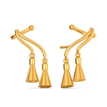 Tassel Swirls Gold Earrings