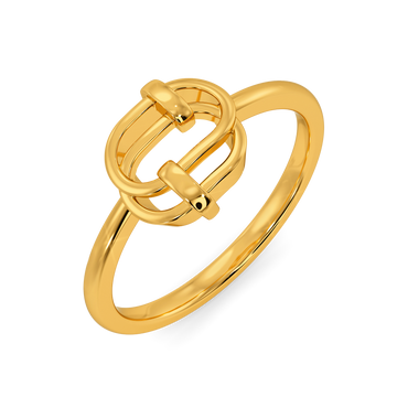 Clasped Charm Gold Rings