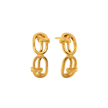 Clasped Charm Gold Earrings