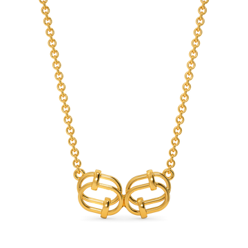 Clasped Charm Gold Necklaces