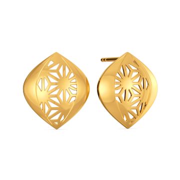 Bold Lace Gold Stud Earring