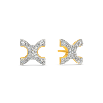 Grey Edged Diamond Earrings