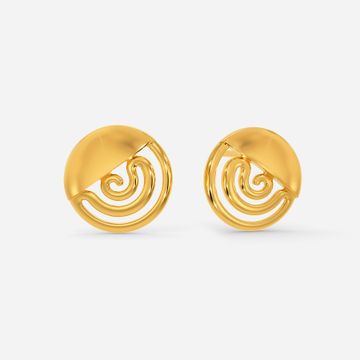 Abstract Novelty Gold Earrings