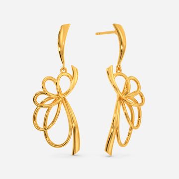 Exotic Twist Gold Earrings