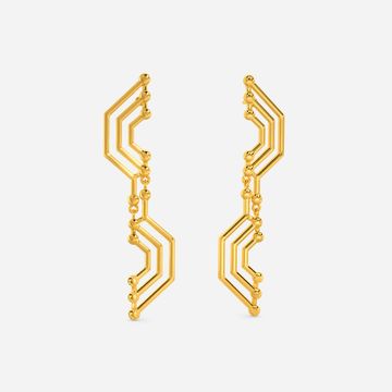 A Shot Of Glitz Gold Earrings