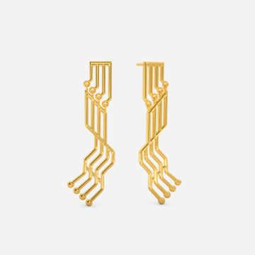 Deciphered Code Gold Earrings