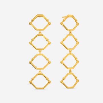 Techno Drop Gold Earrings