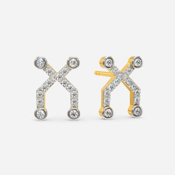 Sci Grid Diamond Earrings