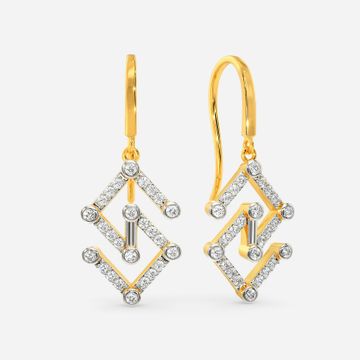 Static Glitch Diamond Earrings