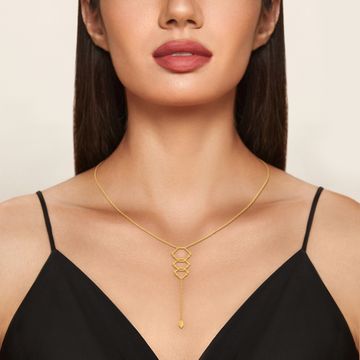 Techno Drop Gold Necklaces