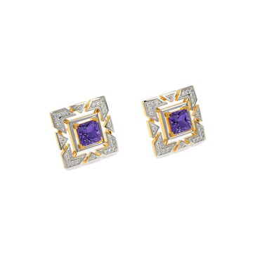 Eccentric Purple Diamond Earrings