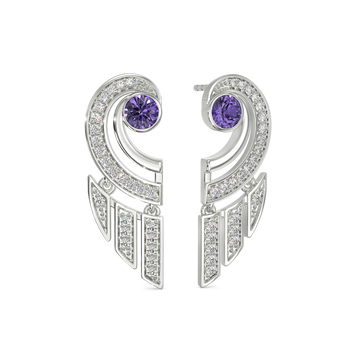 Captivating Purple Diamond Earrings