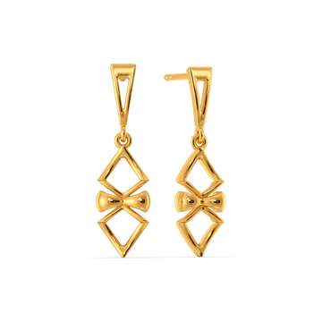 Opaline Bow Gold Earrings