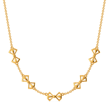 Opaline Bow Gold Necklaces
