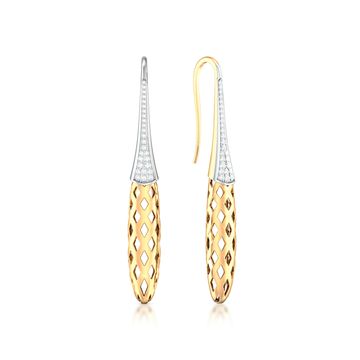 Golden Weave Diamond Earrings