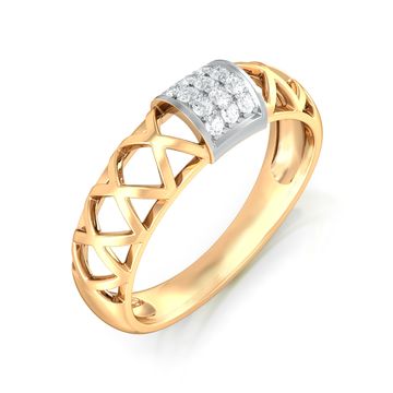 Golden Weave Diamond Rings