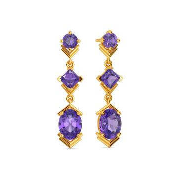 Amethyst Aura Gemstone Earrings