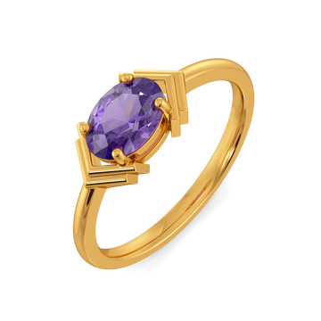 Amethyst Aura Gemstone Rings