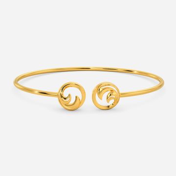 Much-Like-Waves Gold Bangles