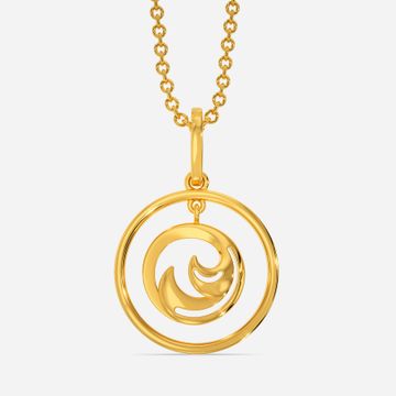 Much-Like-Waves Gold Pendants